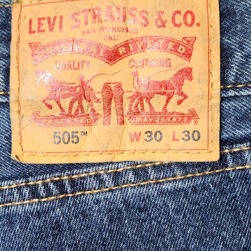 Levi's 505 Regular Fit Blue Jeans Men 30x30 NEW - Picture 3 of 3